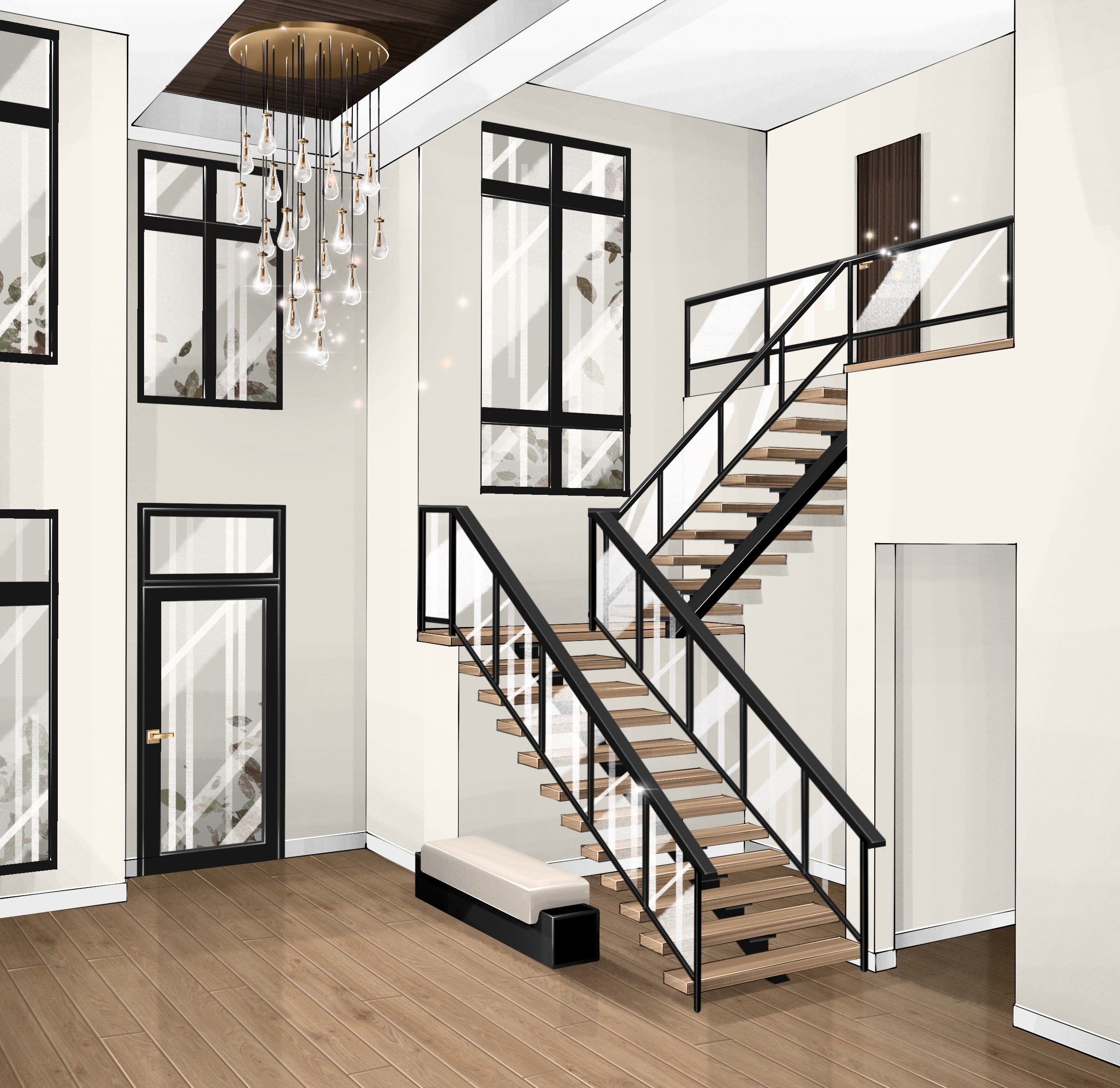 N New Braunfels Foyer and Stairs