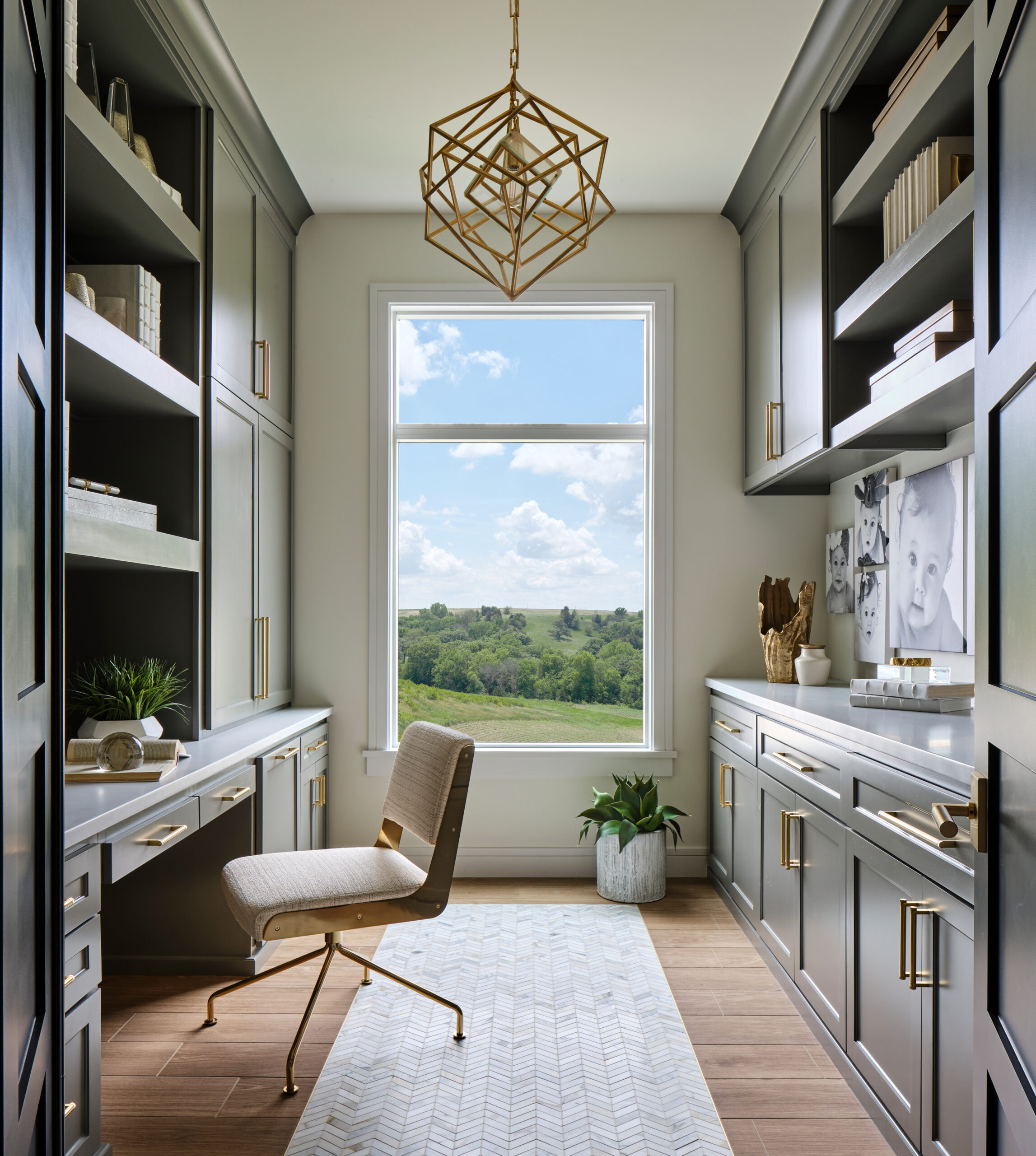 Omaha Interior Designer, Haven Design and Construction,San Antonio Builder,San Antonio Interior Designer,home office, home office chandelier, home office storage